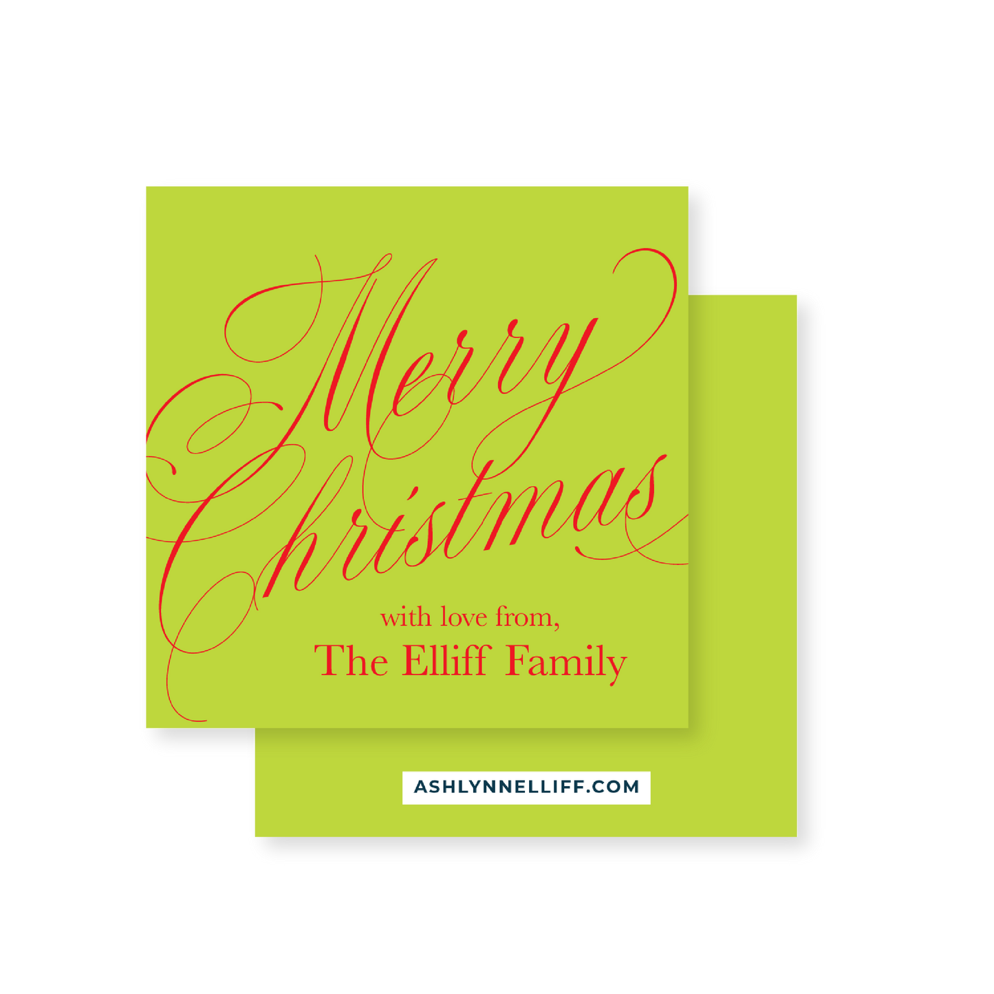 Green Merry Christmas Holiday Gift Tag