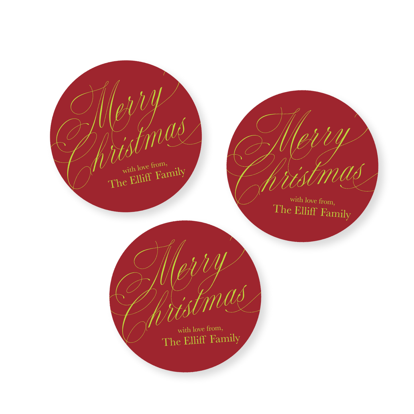 Red Merry Christmas Holiday Stickers