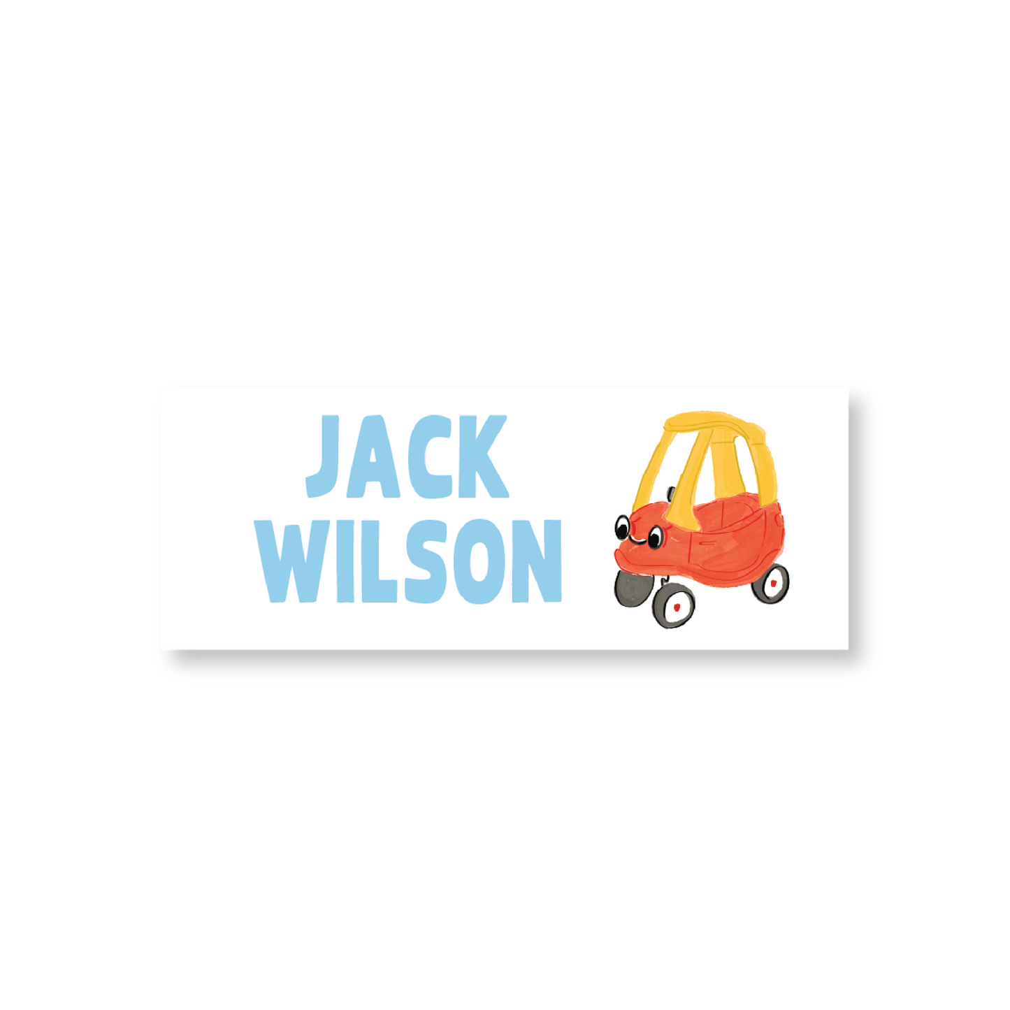 Red Car Name Labels