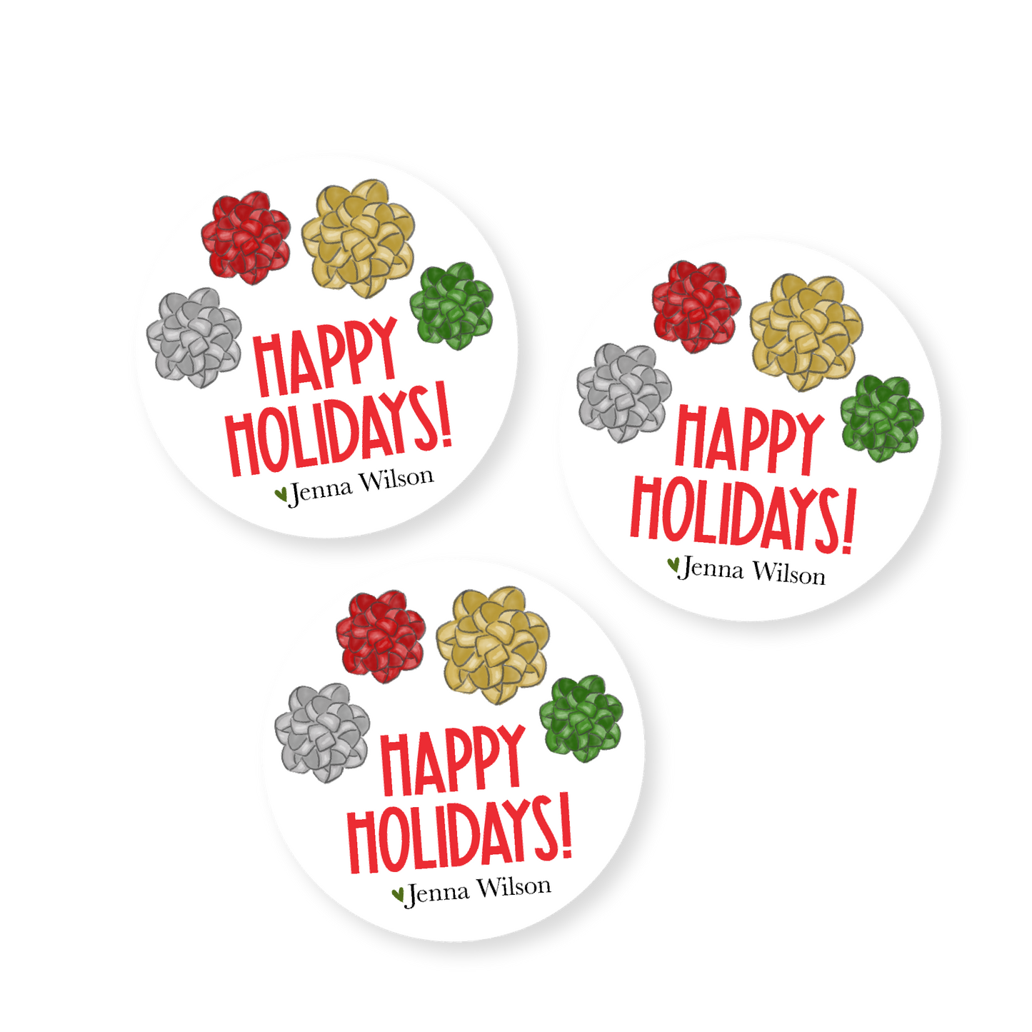 Holiday Bows Holiday Stickers