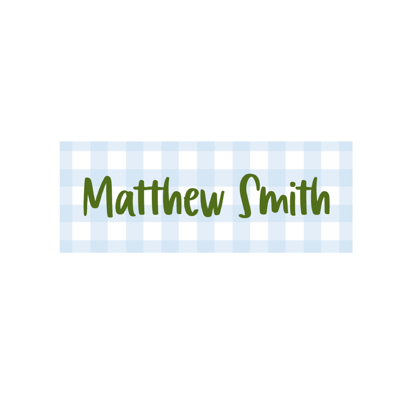 Blue Gingham Name Labels