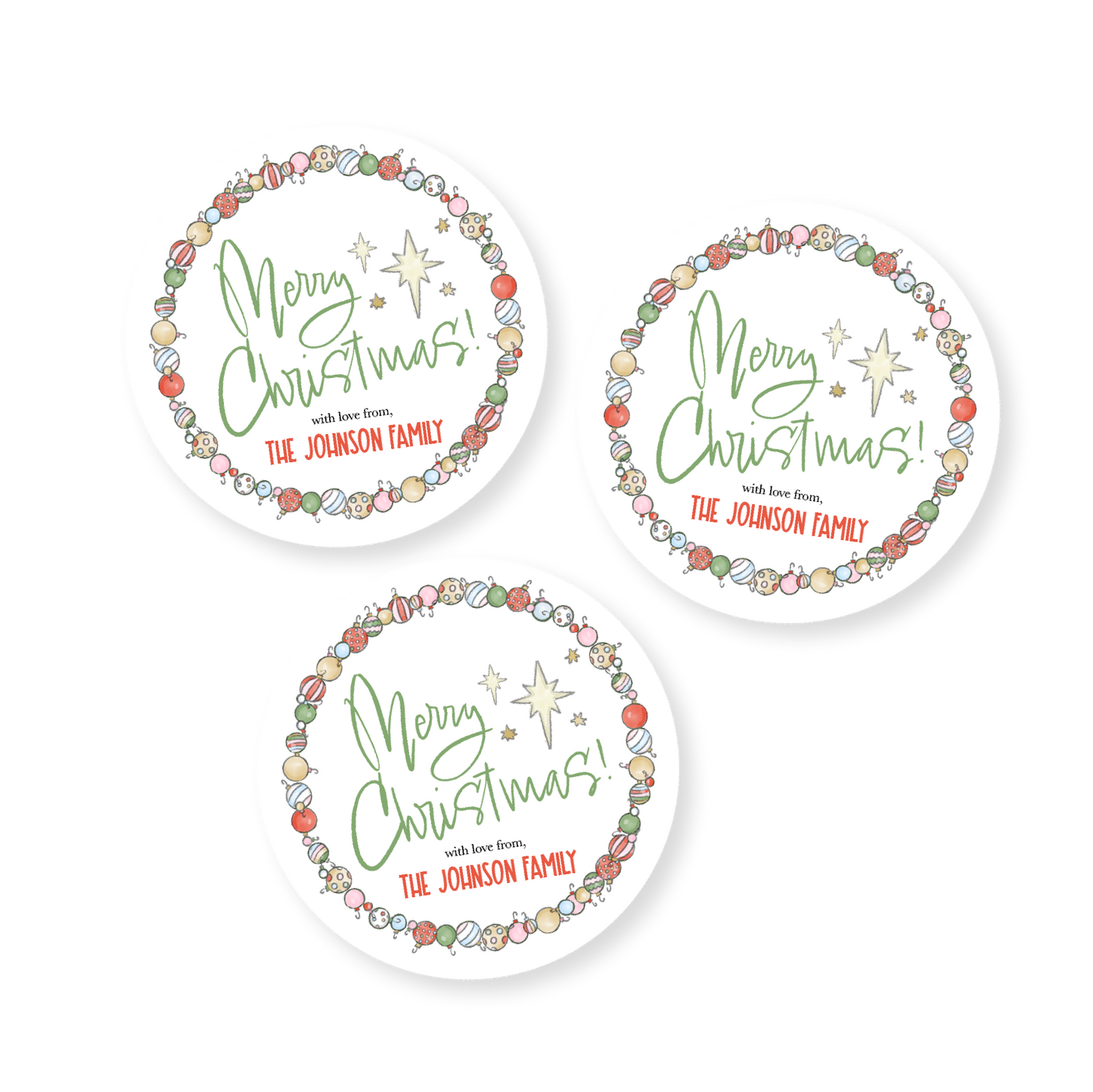 Christmas Ornaments Holiday Stickers