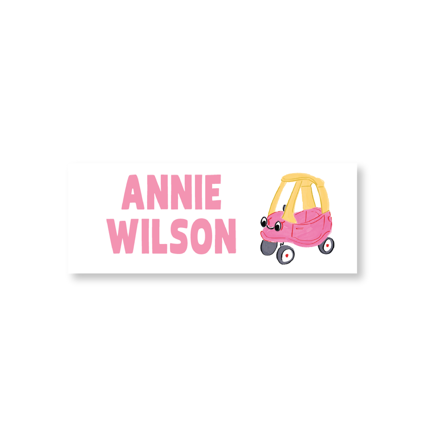 Pink Car Name Labels