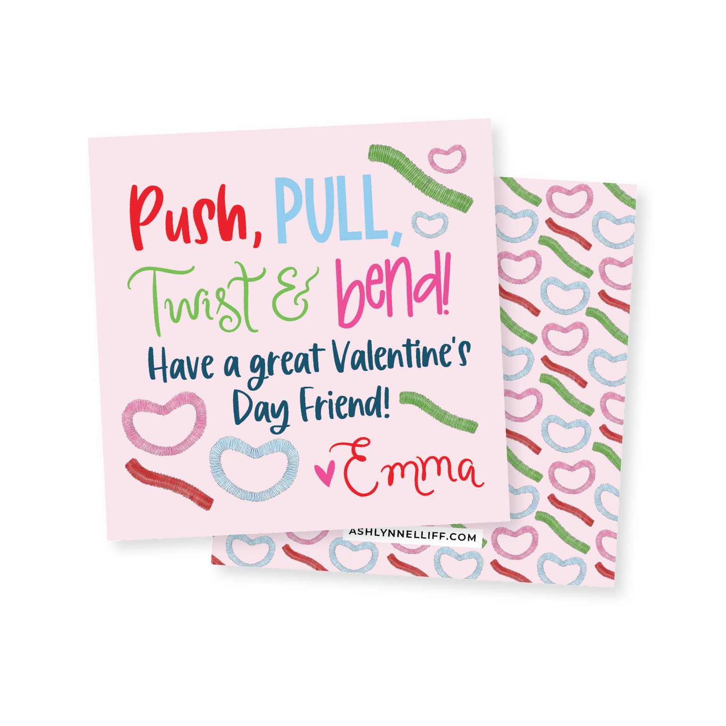 Push, Pull, Twist & Bend Valentines Tag