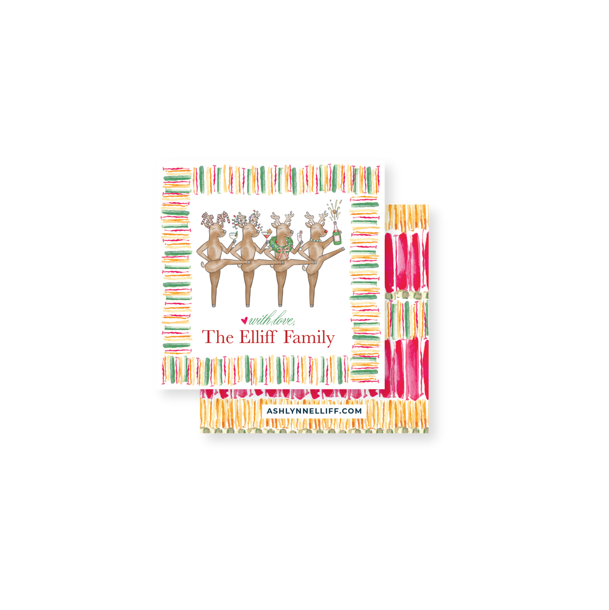 Reindeer Rockettes Holiday Gift Tag