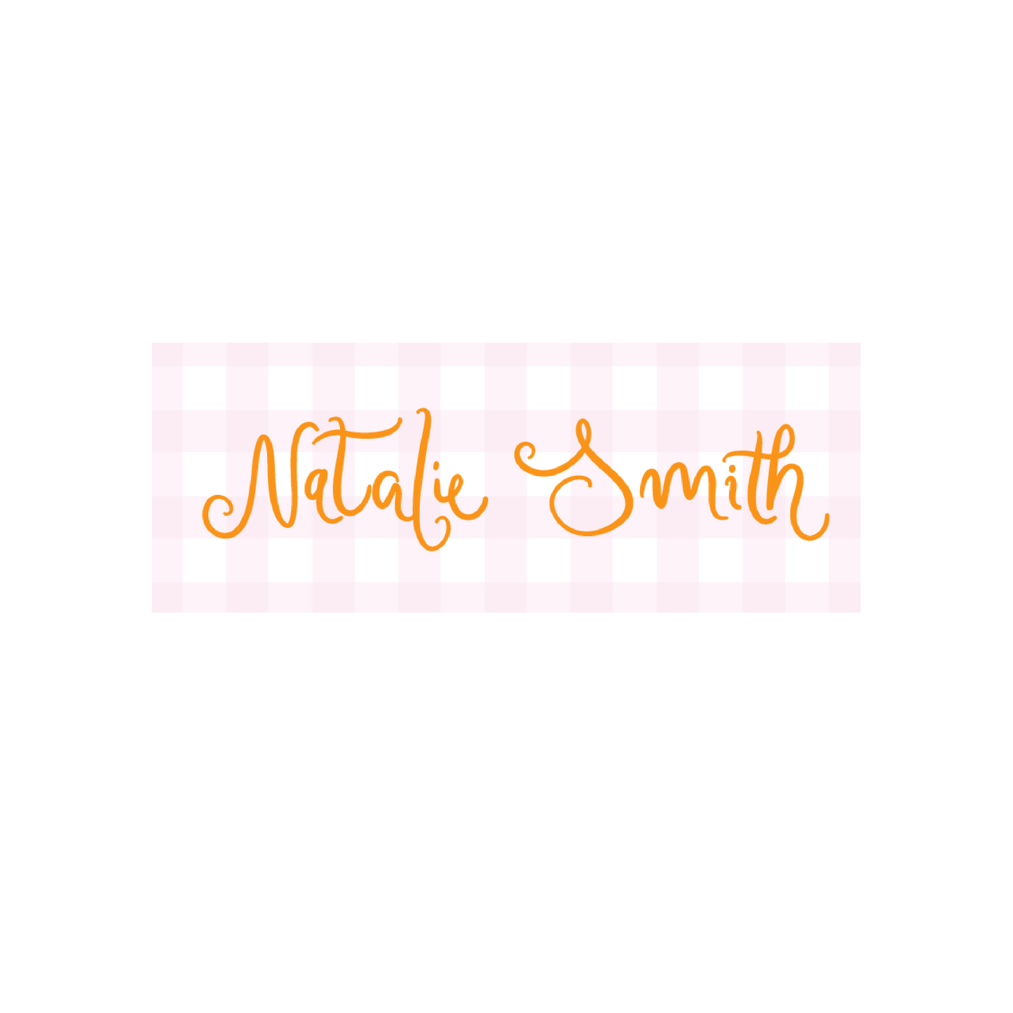 Pink Gingham Name Labels