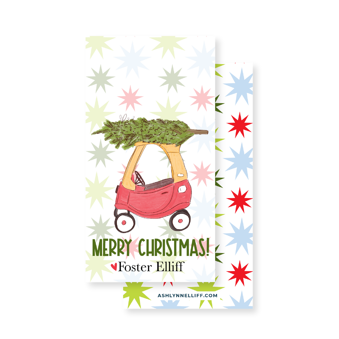 Christmas Tree Car Holiday Gift Tag