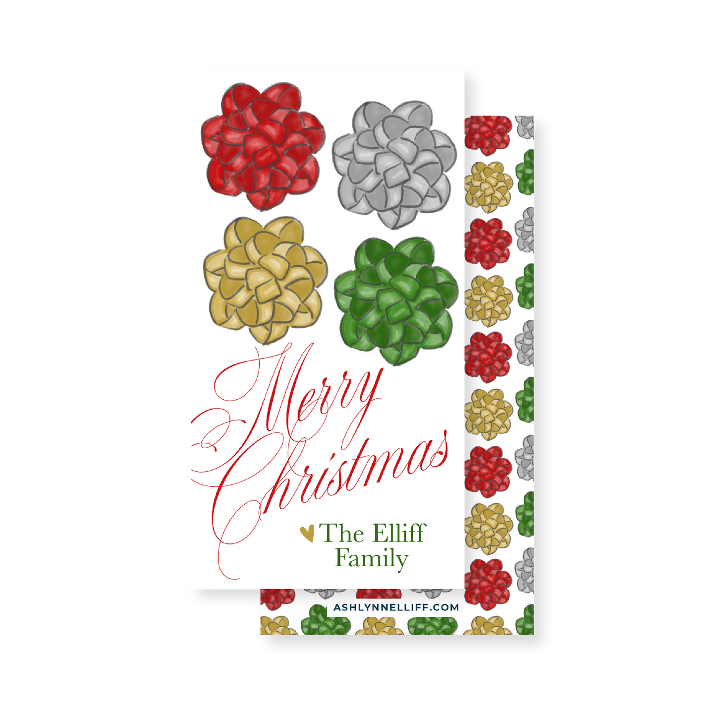 Christmas Bows Holiday Gift Tag