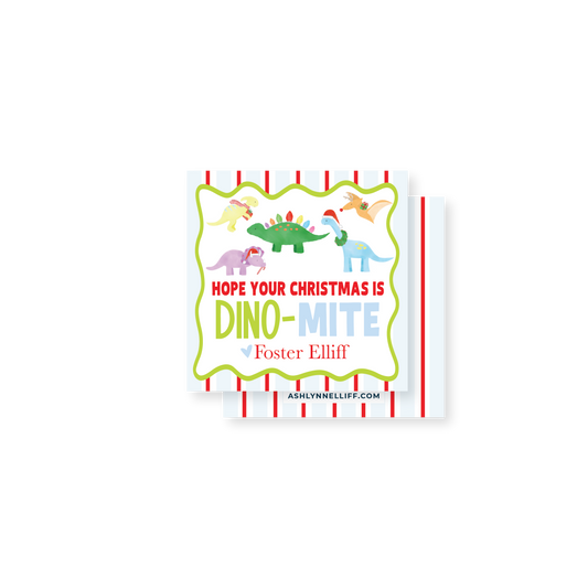 Dino-mite Christmas Gift Tag