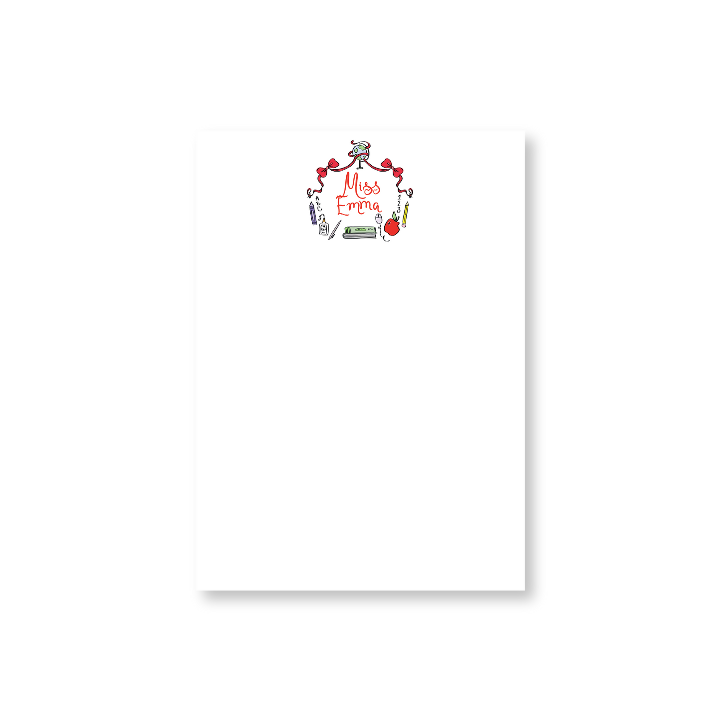 Teacher Crest Red Notepad