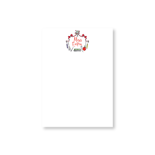 Teacher Crest Red Notepad