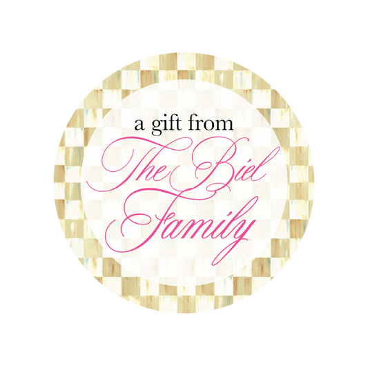 Tan Check Family 3 inch Stickers