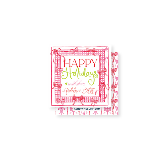Pink Bows Holiday Gift Tag