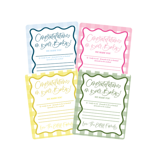 New Baby Gingham Food Labels
