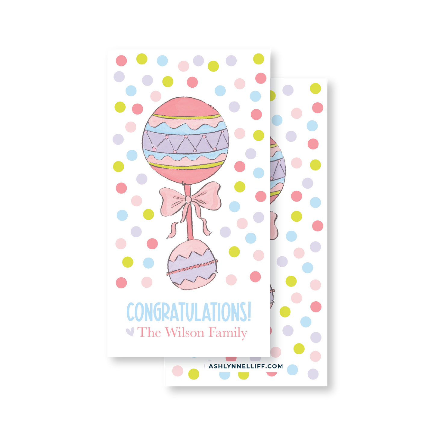 Baby Rattle Congratulations Gift Tag