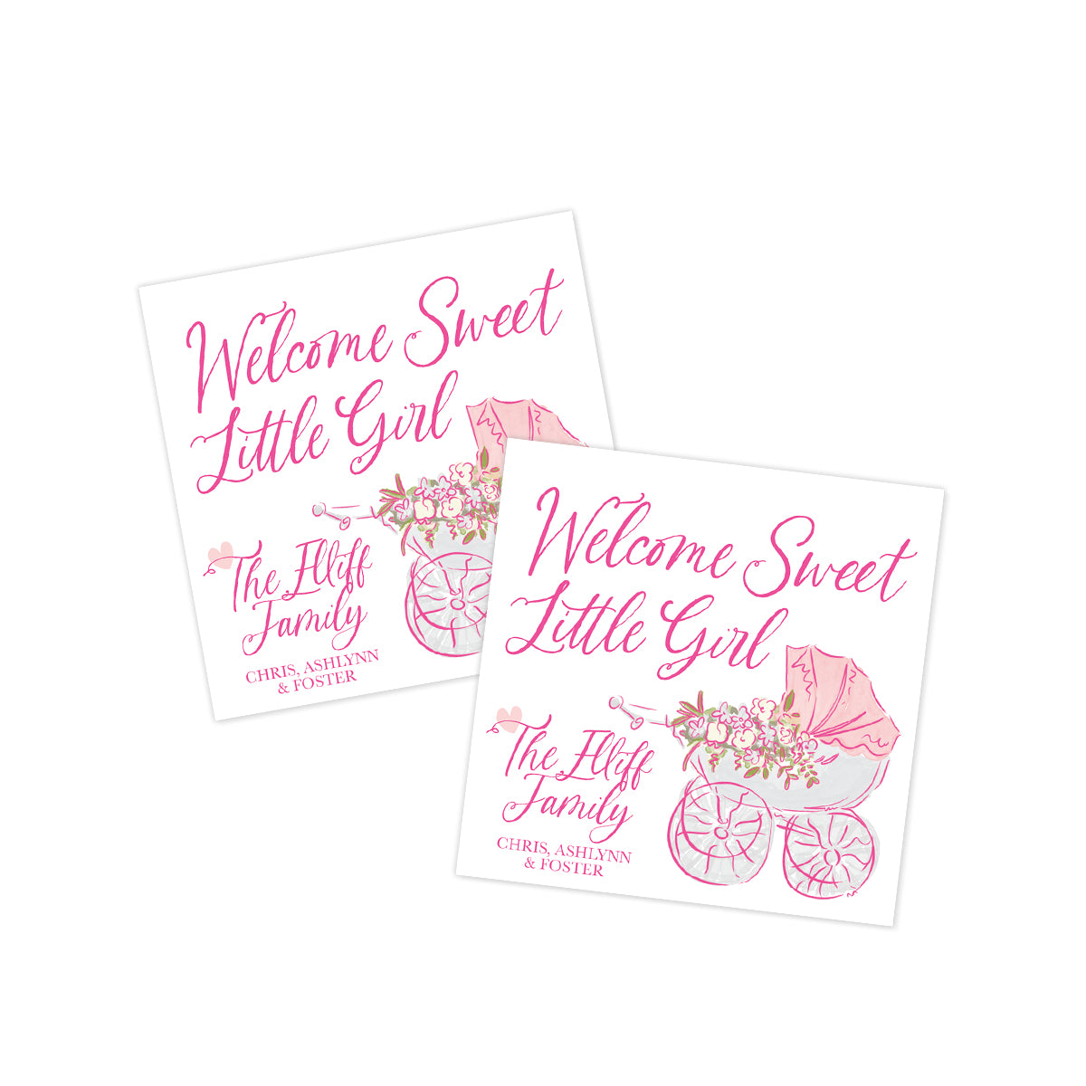 Welcome Sweet Baby GIRL Gift Tag