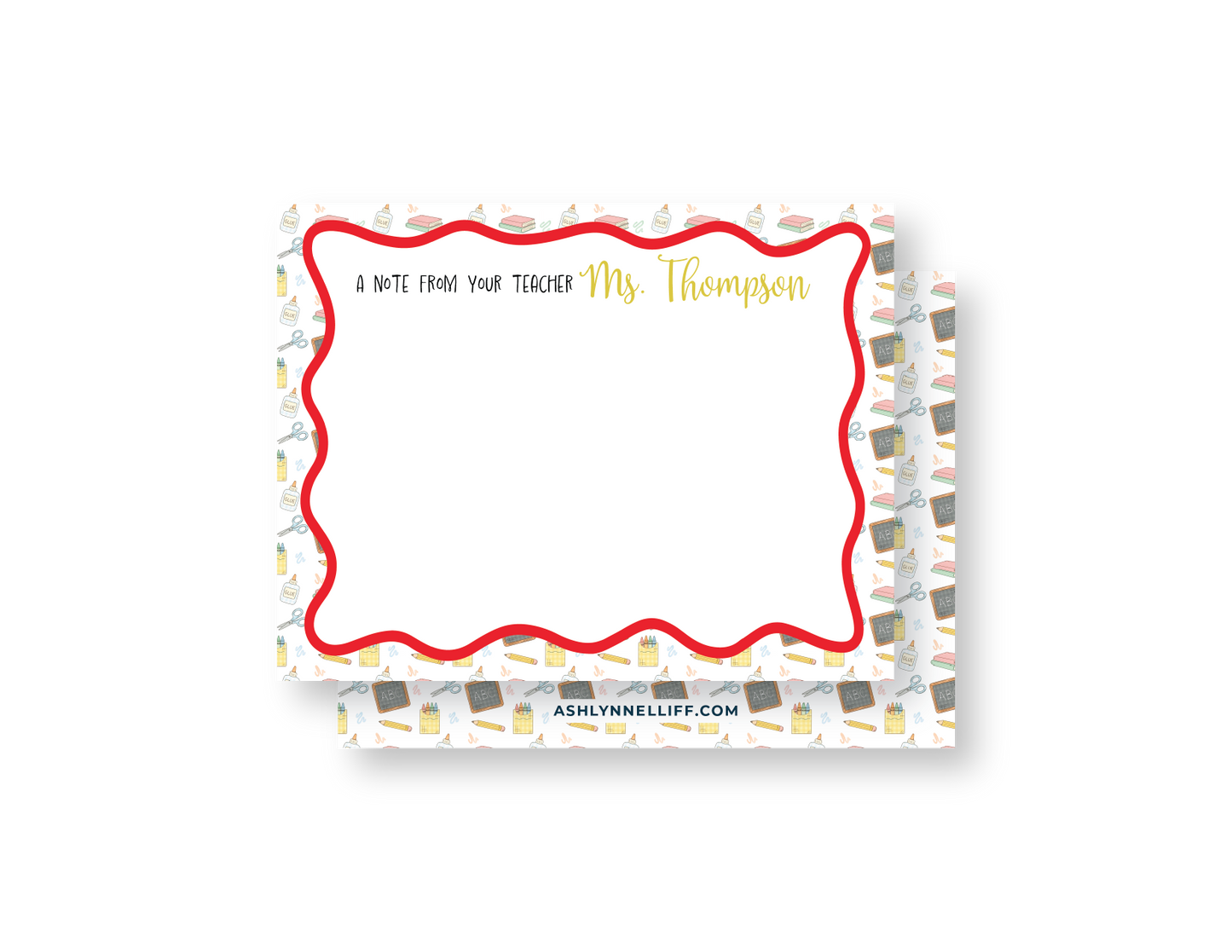 A note from the Teacher Stationery