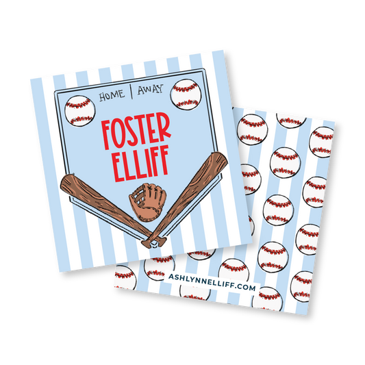 Blue Baseball Gift Tag