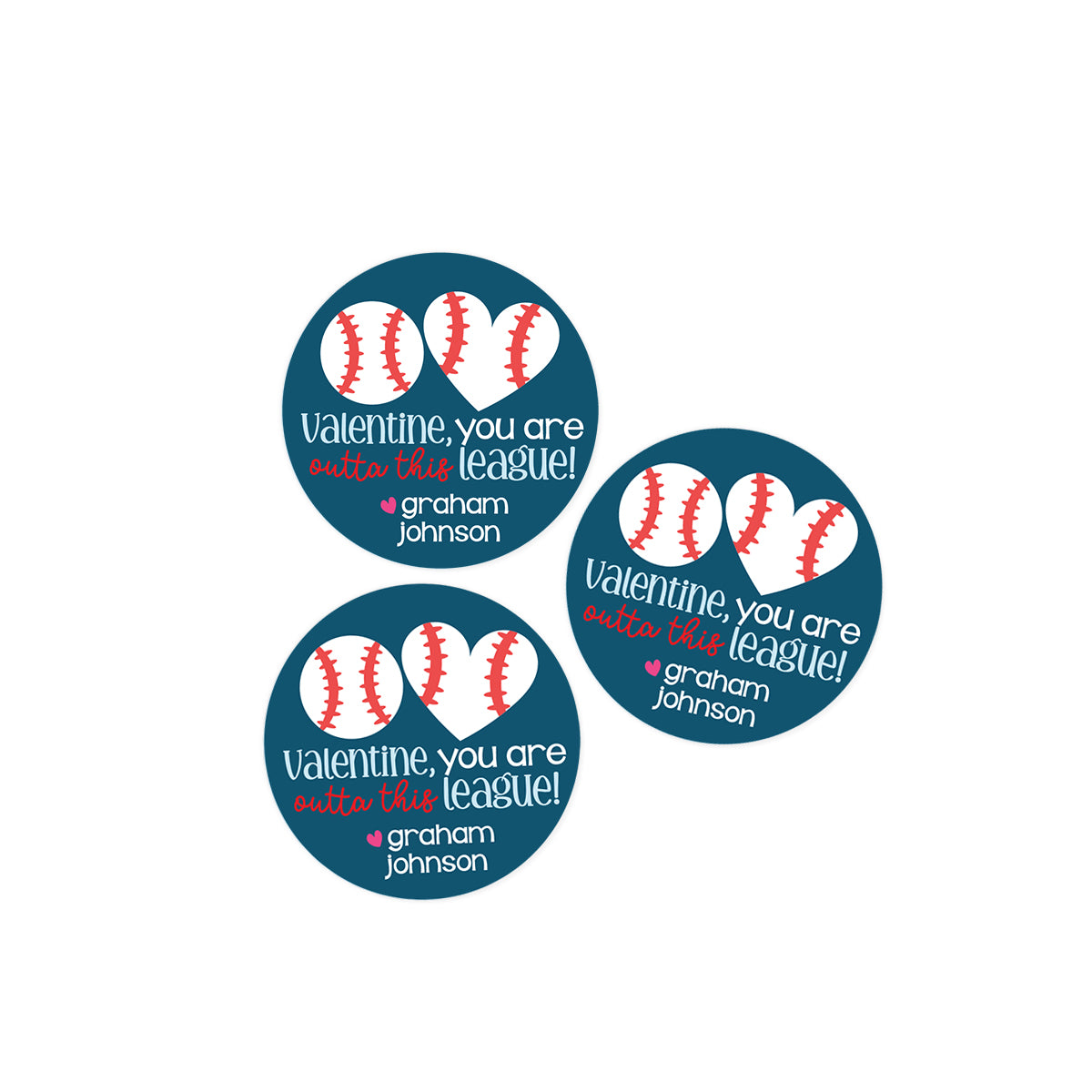 You're outta this league (Baseball) Valentines Day Stickers