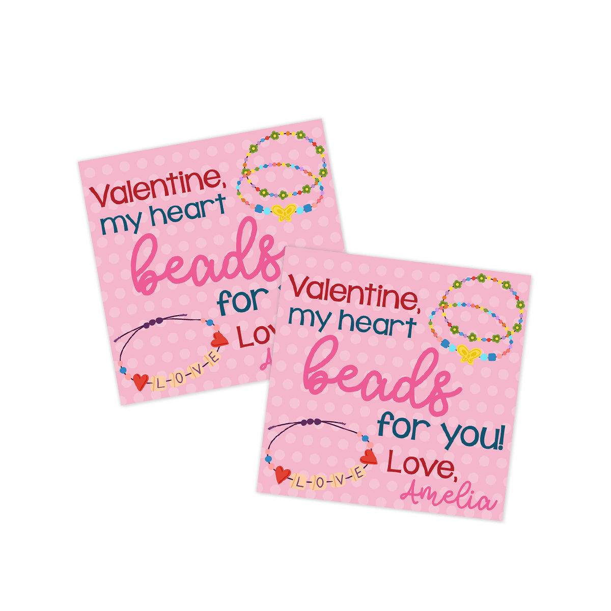 My Heart Beads for You (Bracelet) Valentines Tag