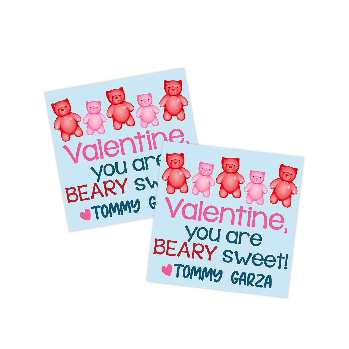 Beary Sweet (Gummy Bear) Valentines Tag