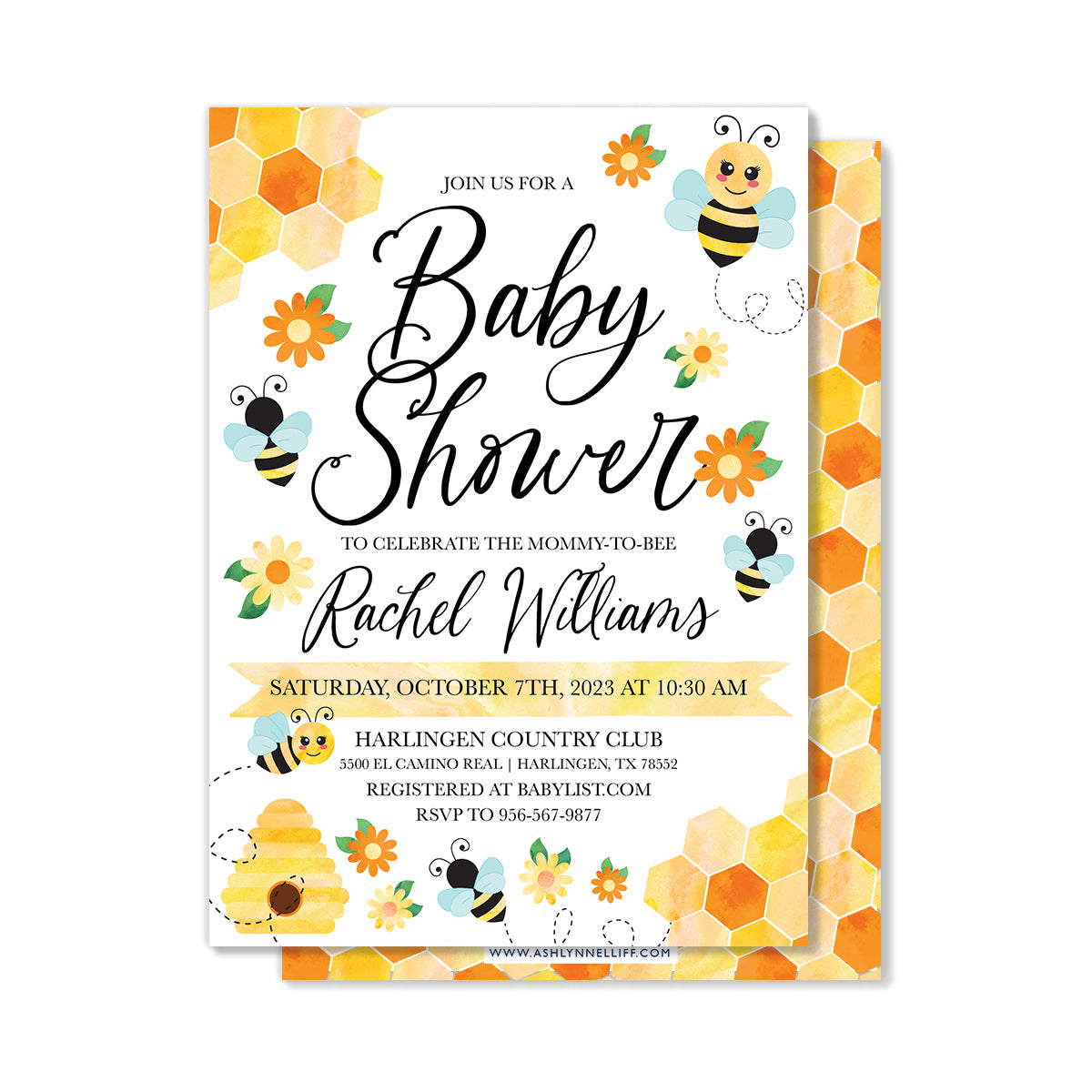 Mommy-to-Bee Baby Shower Party Invitation