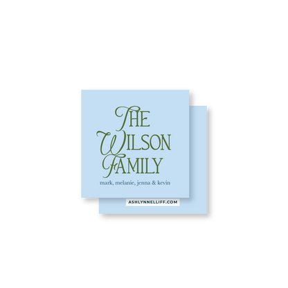 Blue Family Gift Tag