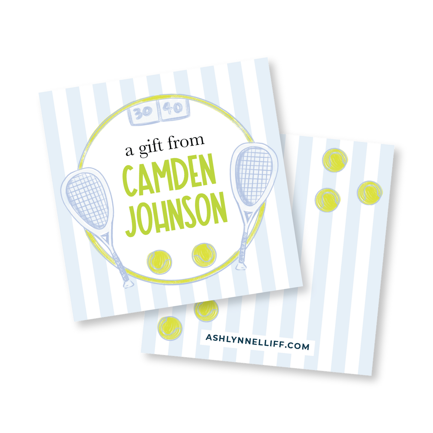 Blue Tennis Gift Tag