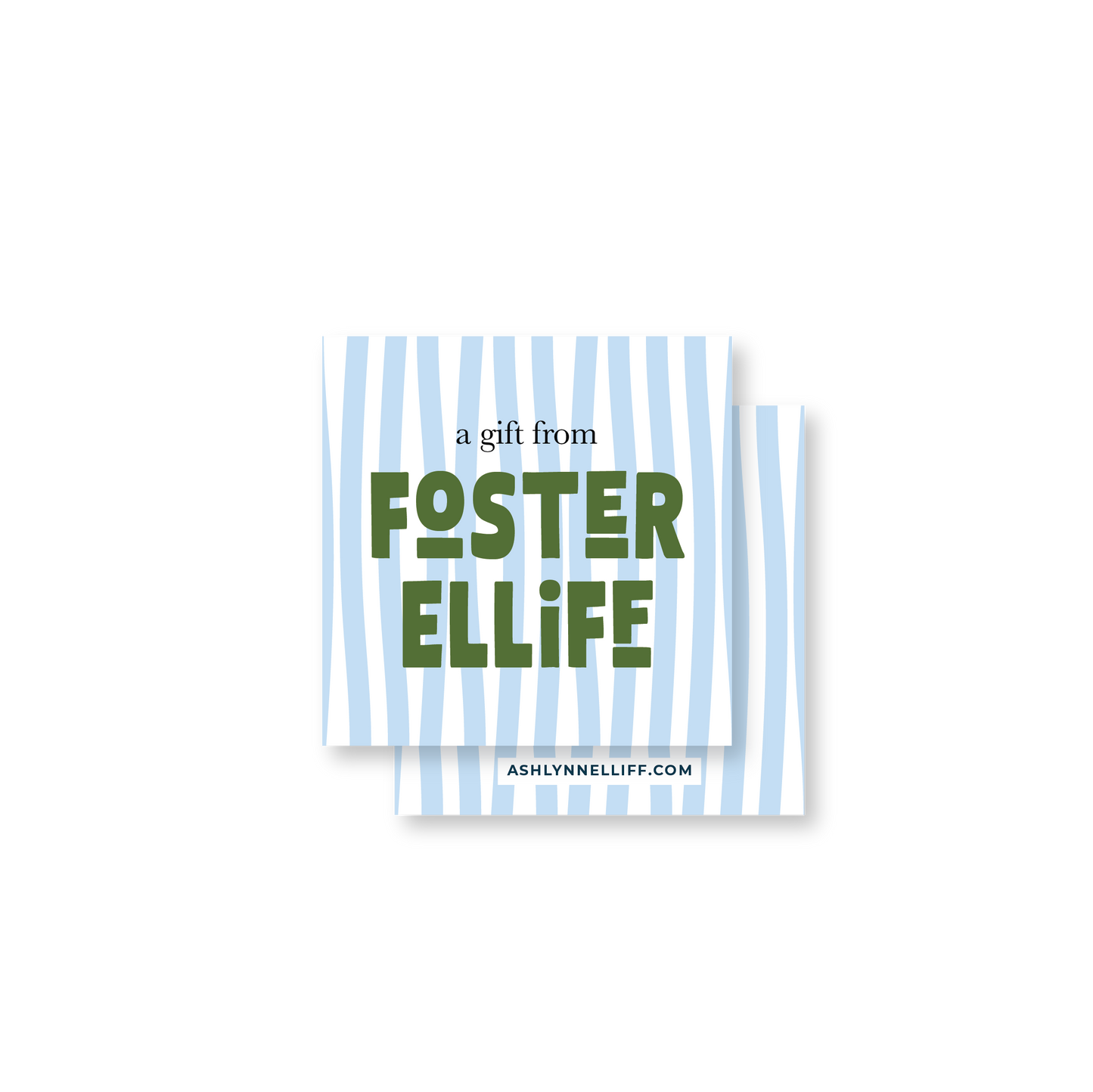 Blue Wavy Stripes Gift Tag