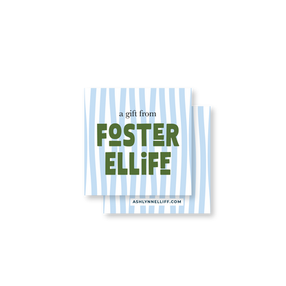 Blue Wavy Stripes Gift Tag