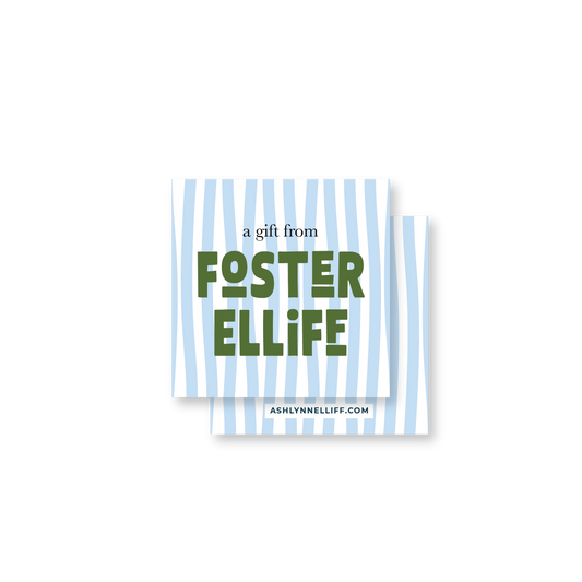 Blue Wavy Stripes Gift Tag