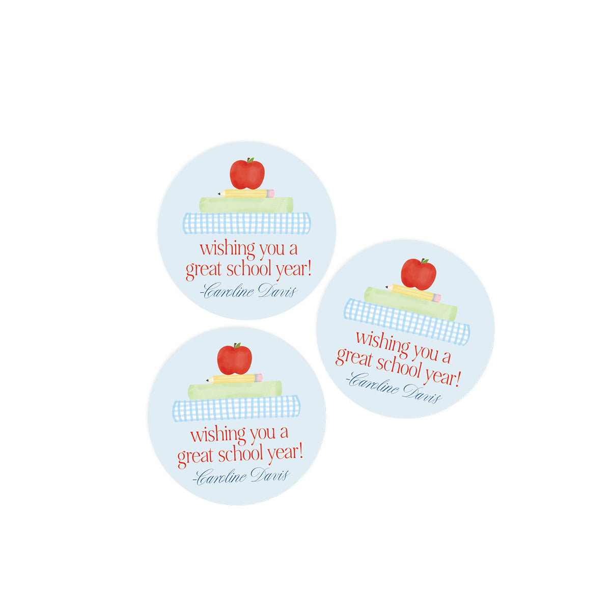 Happy First Day of School Blue Stickers