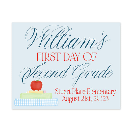 Back to School Sign Blue