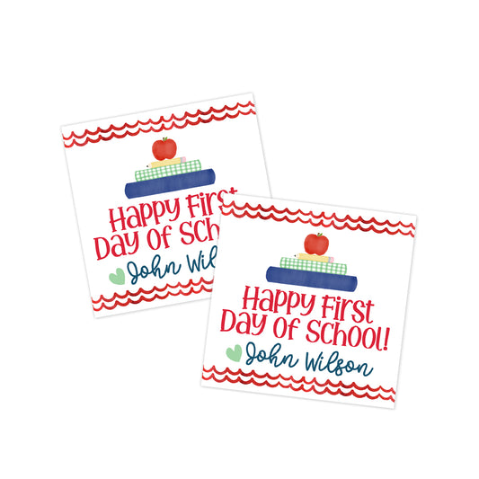 Happy First Day of School Books Gift Tag