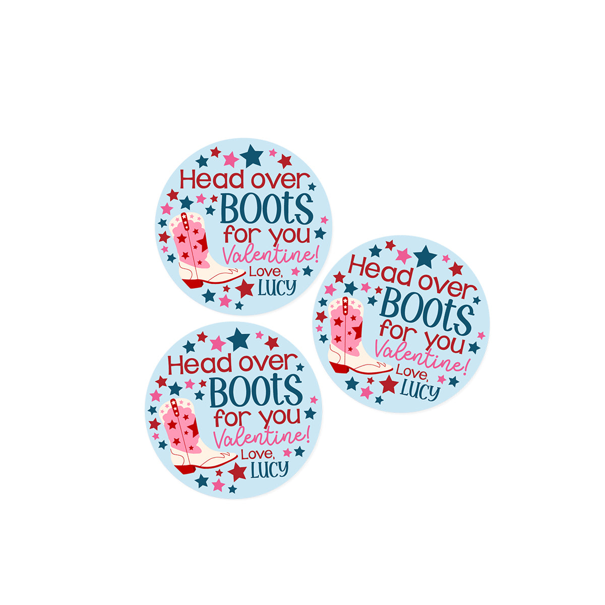 Head over Boots for you Valentines Day Stickers