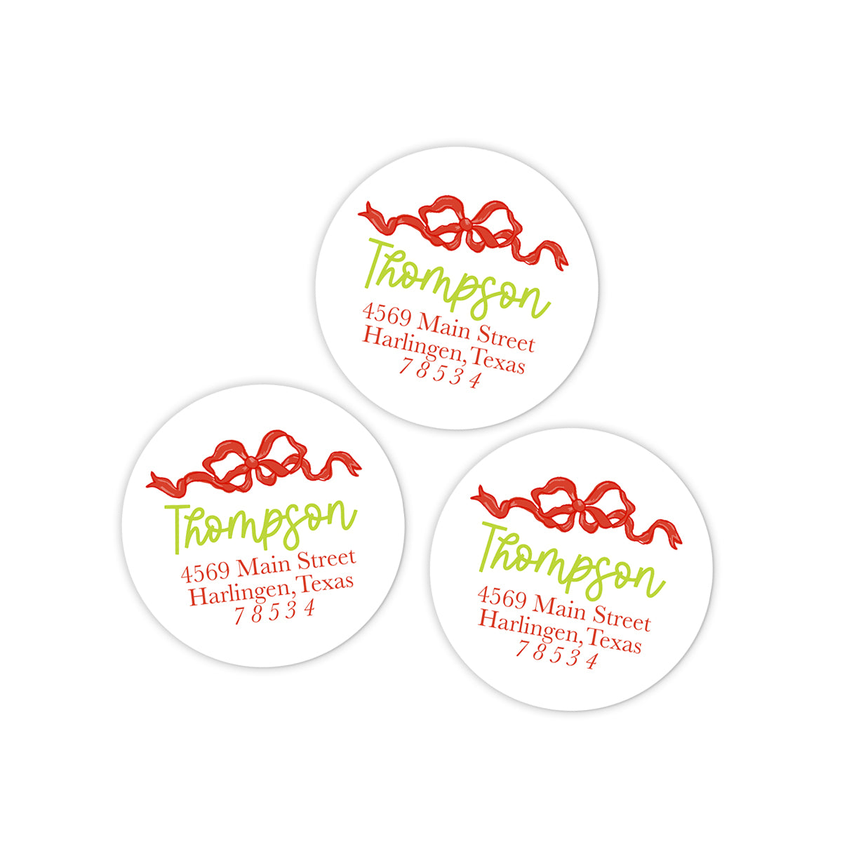 Bow Return Address Holiday Stickers