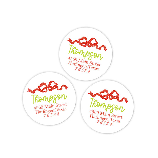 Bow Return Address Holiday Stickers