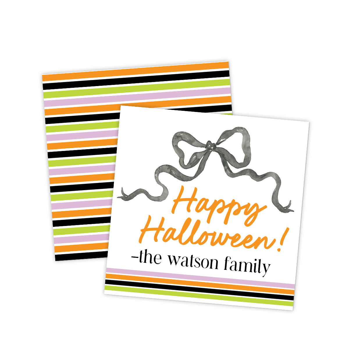 Bow & Stripes Halloween Gift Tag