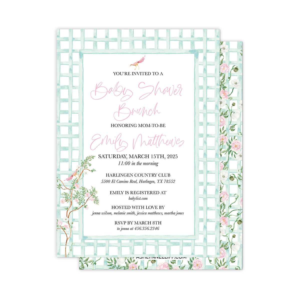 Garden Bridal Brunch Party Invitation