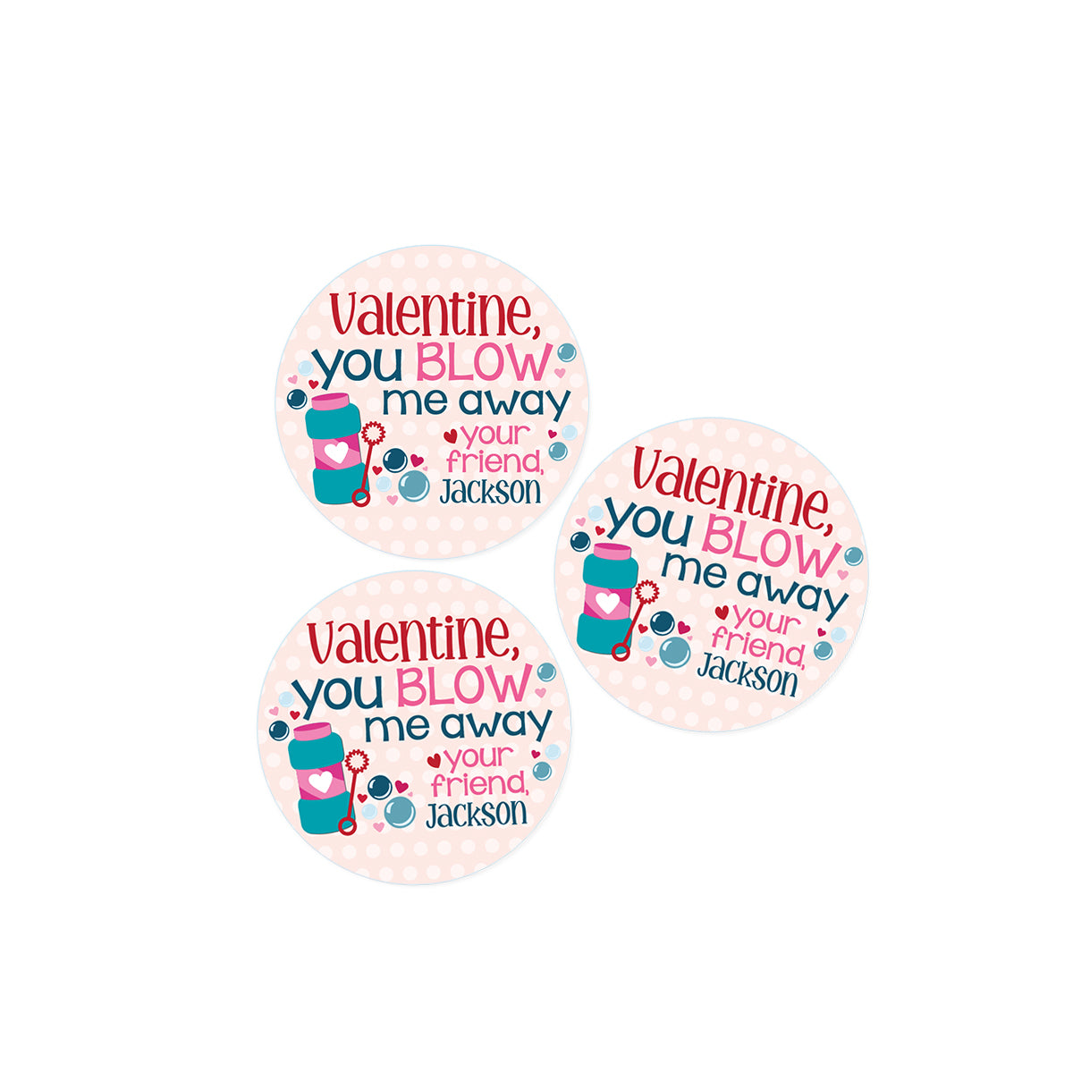 You Blow me Away (Bubbles) Valentines Day Stickers