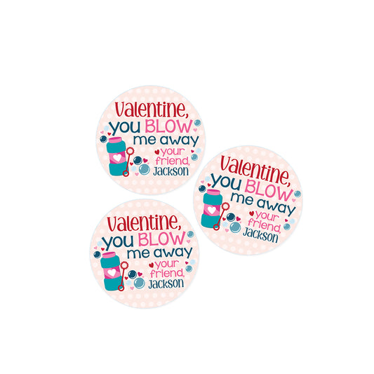 You Blow me Away (Bubbles) Valentines Day Stickers