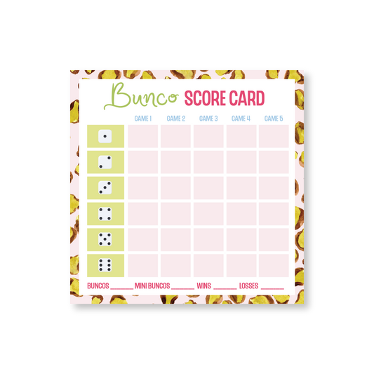 Bunco No. 1 Game Card Notepads