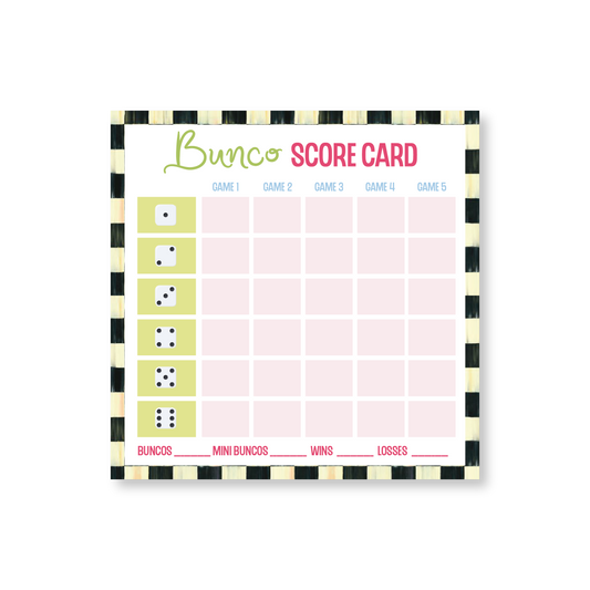 Bunco No. 2 Game Card Notepads