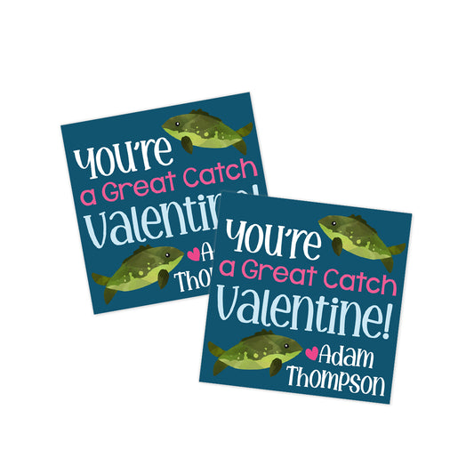 You're a Great Catch (Fish) Valentines Tag