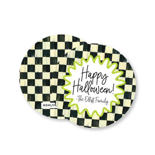 Halloween Check Circle Gift Tag
