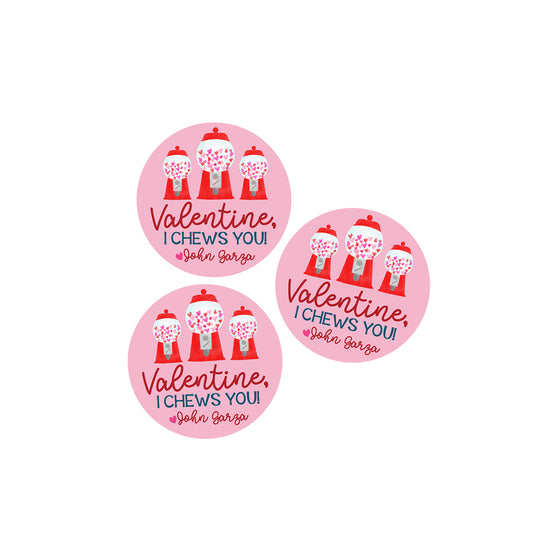 I Chews You Valentines Day Stickers