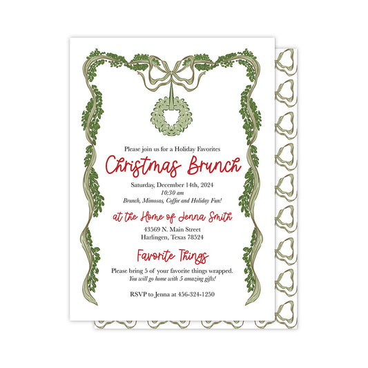 Christmas Brunch Favorite Things Party Invitation