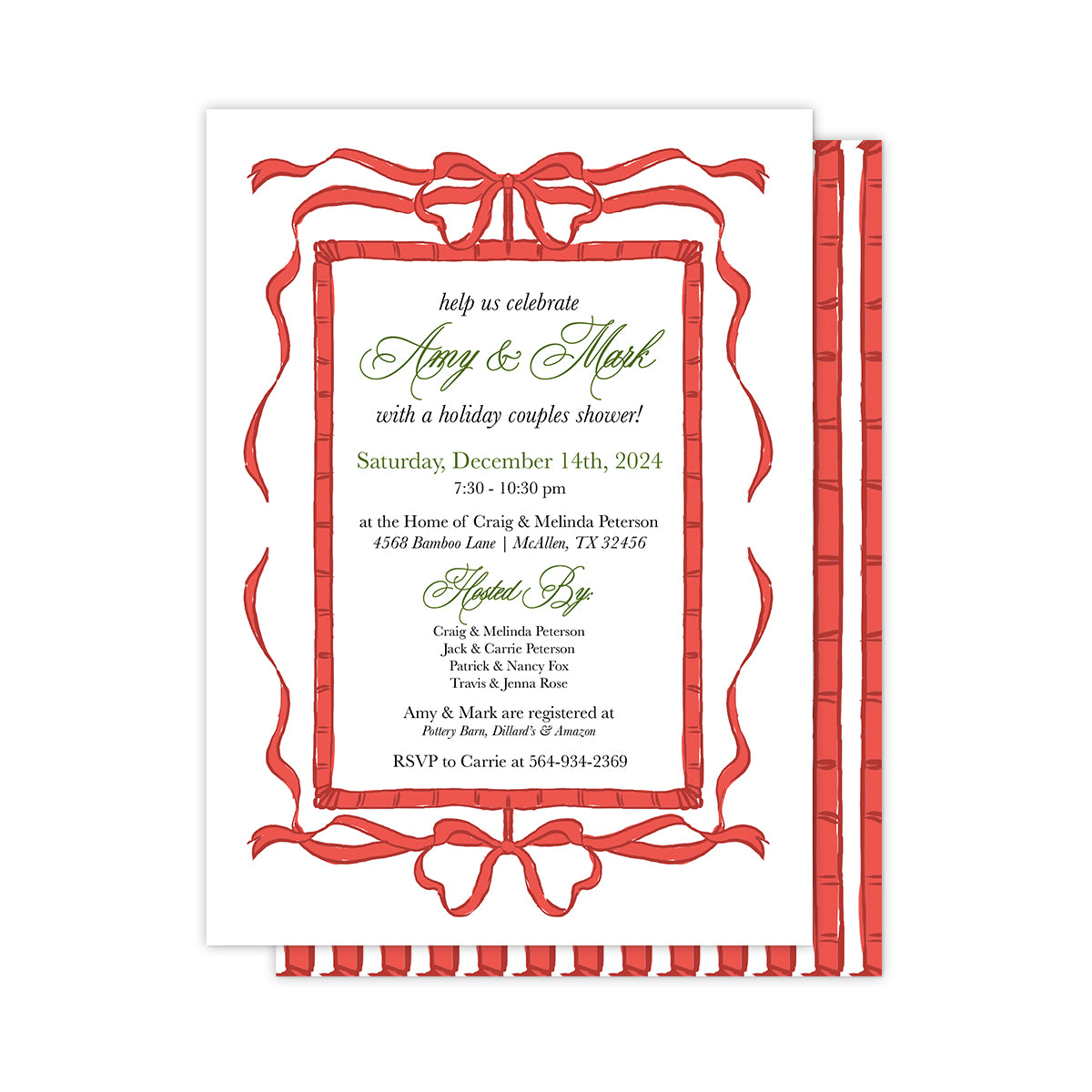 Christmas Couples Shower Party Invitation