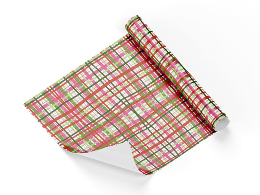 Colorful Plaid Wrapping Paper Sheets