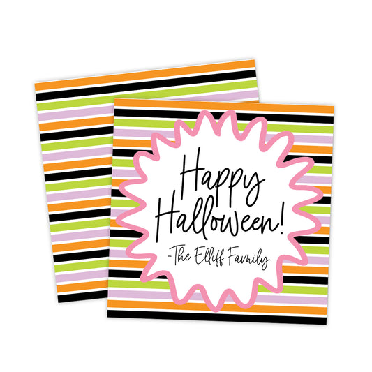 Halloween Colorful Striped Gift Tag